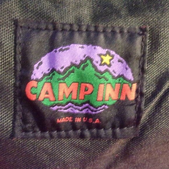 VINTAGE CAMP INN BLACK CABVAS LARGE DUFFLE BAG W/ HAND STRAPS SI1042 - Picture 7 of 12